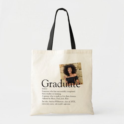 Personalized Graduate Definition Photo Tote Bag