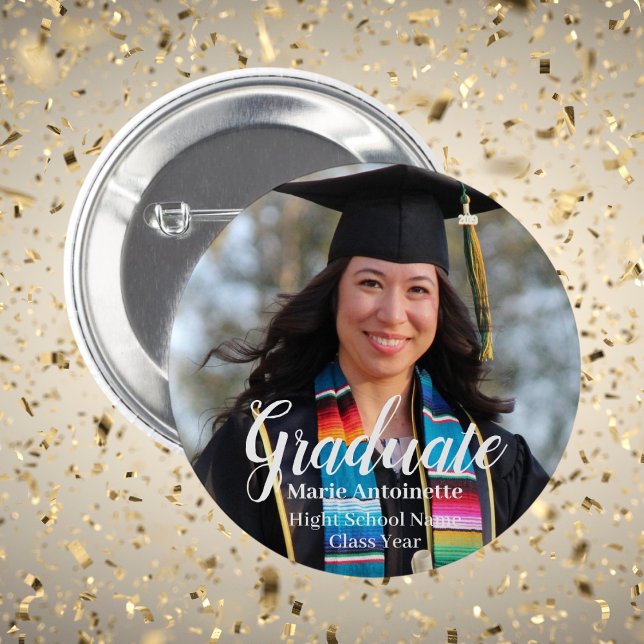 Personalized Graduate Modern Photo Button (Personalized Graduate Modern Photo Button)