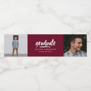 Personalized Graduate Multi Photo Custom Water Bottle Label