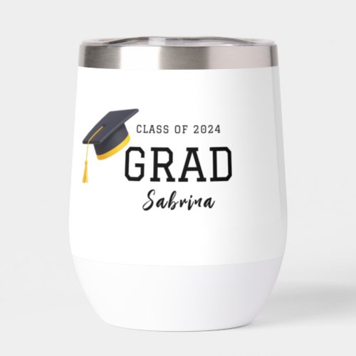 Personalized Graduate Name And Photo  Thermal Wine Tumbler