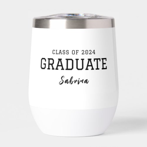Personalized Graduate Name And Photo  Thermal Wine Tumbler
