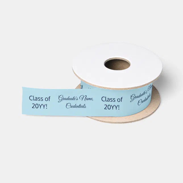 Personalized Graduate Name Degree Class Navy Blue Satin Ribbon | Zazzle