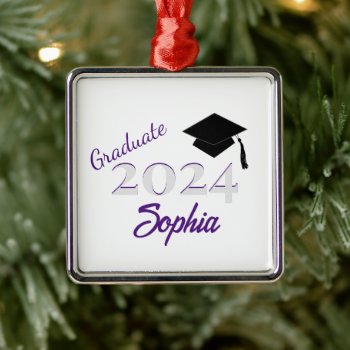 Personalized Graduate Ornament Purple by NightOwlsMenagerie at Zazzle