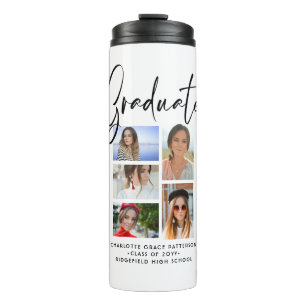 Personalized Graduate Photo Collage Gift Thermal Tumbler