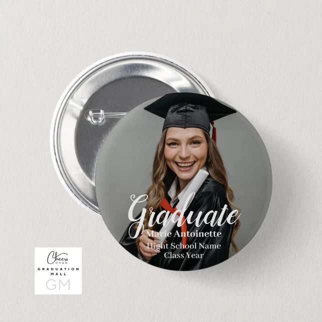 Personalized Graduate Photo Graduation Button | Zazzle