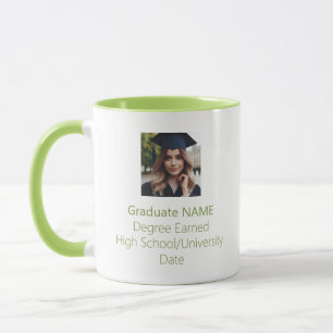 Personalized Graduate Photo Graduation Lime Green Mug