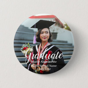 Personalized Graduate Photo Name Class Year Button