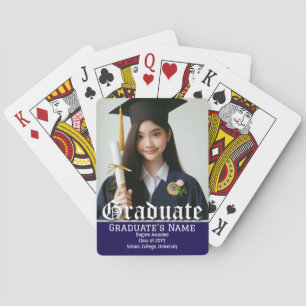 Personalized Graduate Photo Name, Graduation Class Poker Cards