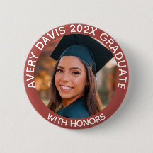 Personalized Graduate Photo Year With Honors Red