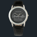 Personalized Graduate Script Name Class of 2024 Watch<br><div class="desc">Celebrate the significant milestone of graduation with our Personalized Graduate Script Name Class of 2024 Watch. This exquisite timepiece is not just a watch; it's a memento of one of life's pivotal moments, offering a timeless way to commemorate the graduate's hard-earned achievement. Designed to be personalized, this watch allows you...</div>