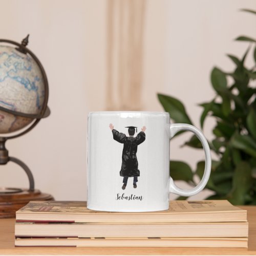 Personalized Graduate Watercolor Boy  Coffee Mug