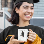 Personalized Graduate Watercolor Girl Coffee Mug<br><div class="desc">This fabulous mug features watercolor brunette graduate in black dress and gown holding cap with text announcing graduating year,  name in elegant script and school name. Perfect for the grad in your life.</div>