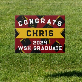 Personalized Graduation 2024 Maroon Sign by ebbies at Zazzle
