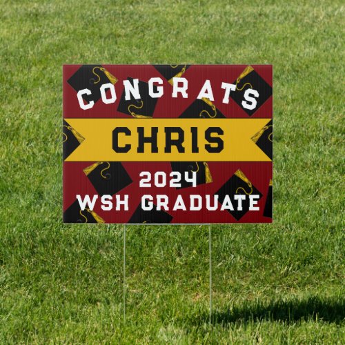Personalized Graduation 2024 Maroon Sign