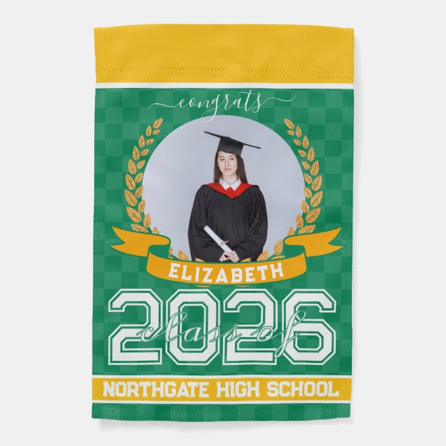 Personalized Graduation 2026 Name School Gift Part Garden Flag (Front)