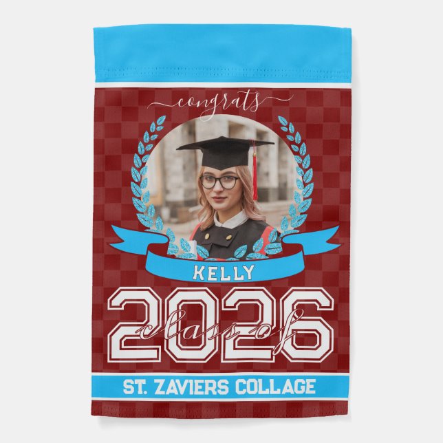 Personalized Graduation 2026 Name School Gift Part Garden Flag (Front)