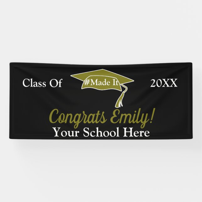 Personalized Graduation Banner- 2.5'x6' Banner (Horizontal)