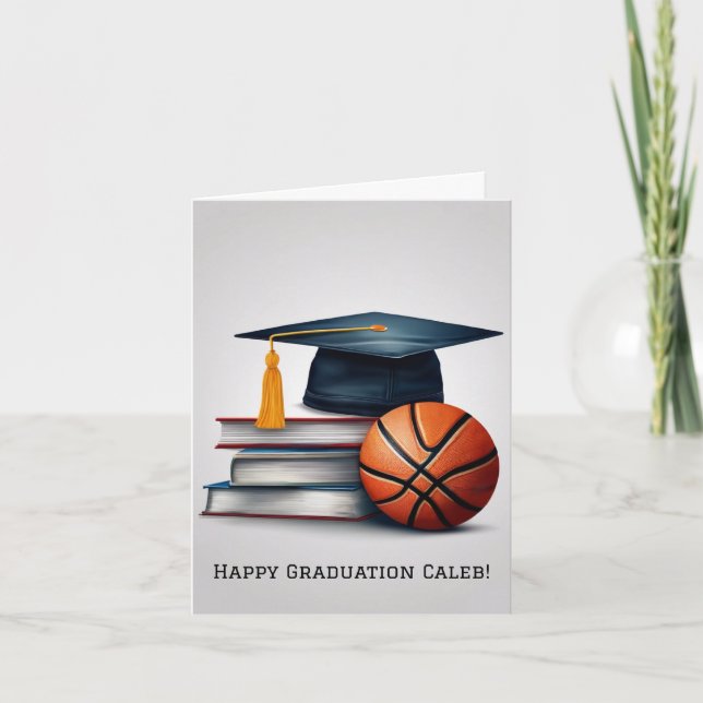 Personalized Graduation Basketball  Card (Front)