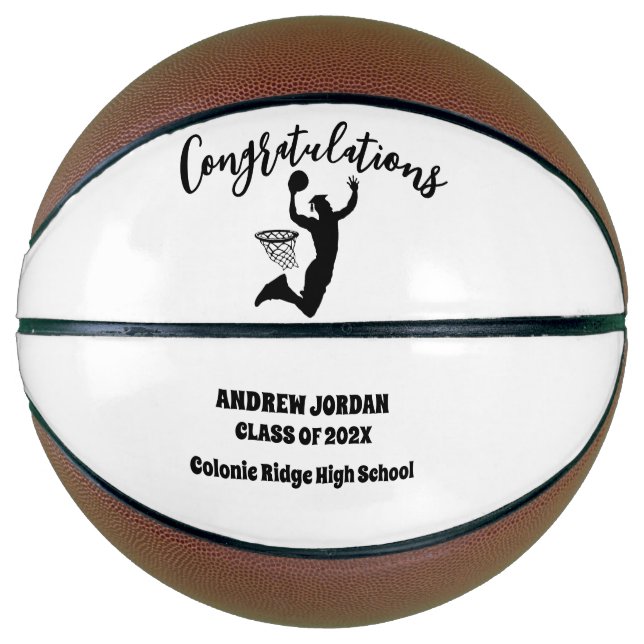 Personalized Graduation Basketball, Custom Name Basketball (Front)