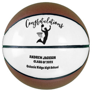 Personalized Graduation Basketball, Graduate Gift Basketball
