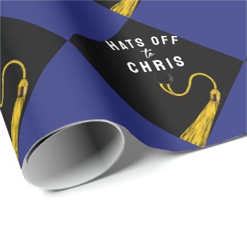 Personalized Graduation Blue Gift Wrapping Paper by ebbies at Zazzle