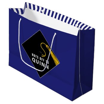 Personalized Graduation Blue Large Gift Bag by partygames at Zazzle