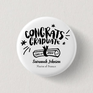 Personalized Graduation Button, Congrats Graduate Button