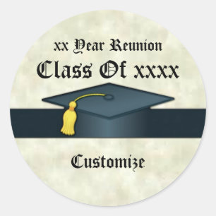 Personalized Graduation Cap Class Reunion Stickers