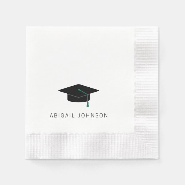 Personalized Graduation Cap Coined Paper Napkins (Front)