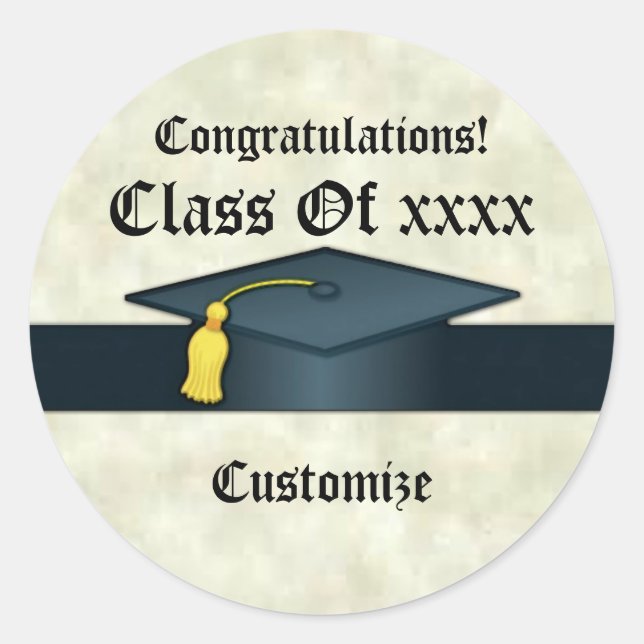Personalized Graduation Cap Stickers (Front)
