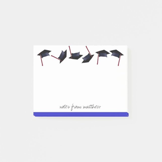 Personalized Graduation Caps Gone Wild Purple Post-it Notes (Front)