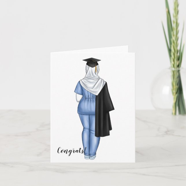 Personalized Graduation Card for Muslim Nurses (Front)