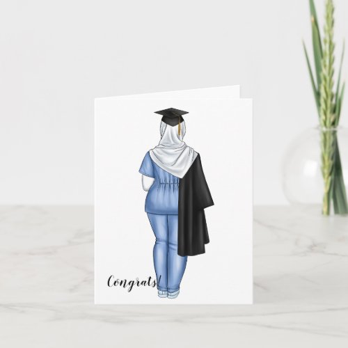 Personalized Graduation Card for Muslim Nurses