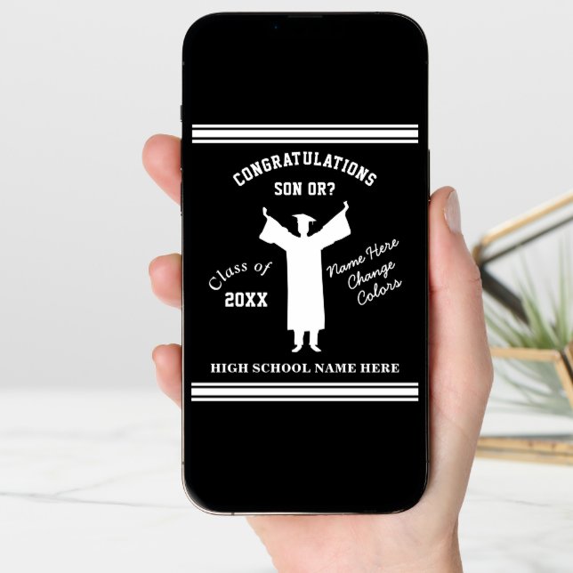 Personalized, Graduation Card for Son, Grandson or (Front Digital)