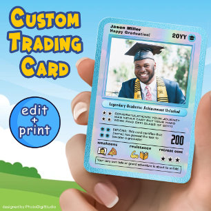 Personalized Graduation Card Graduate Trading Card