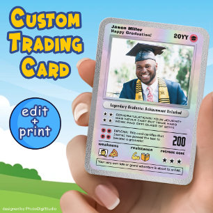 Personalized Graduation Card Graduate Trading Card