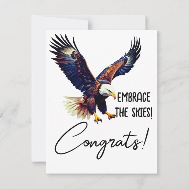 Personalized Graduation Card, Soaring Eagle Design (Front)