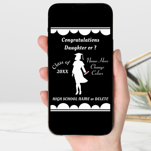 Personalized Graduation Cards for Daughter or  (Front Digital)