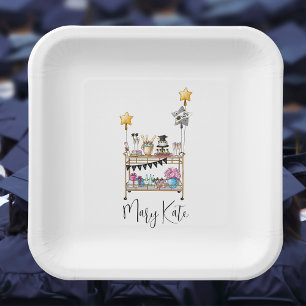 Personalized Graduation Celebration Bar Cart  Paper Plates
