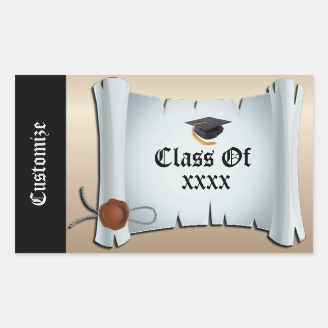 Personalized Graduation Class Event Gold Stickers (Front)