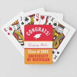 Personalized Graduation Class of 2020 Playing Cards