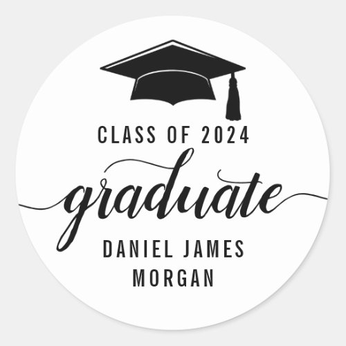 Personalized Graduation Class Of 2024 Classic Round Sticker