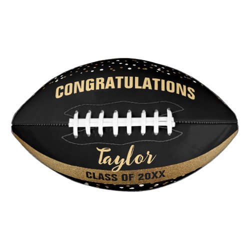 Personalized Graduation Class of 2024 Gold black Football