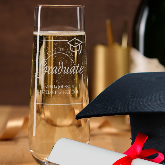 Personalized Graduation class of 2026 Stemless Champagne Flute (Creator Uploaded)