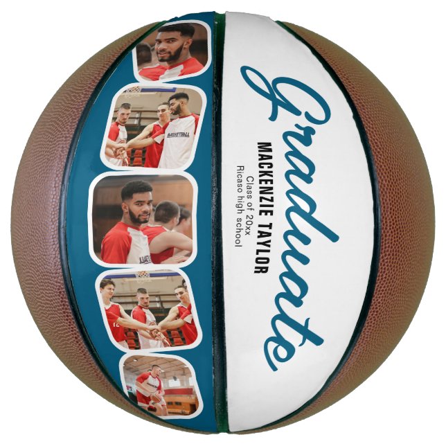 Personalized Graduation Class Of Photo and Text Basketball (Vertical)
