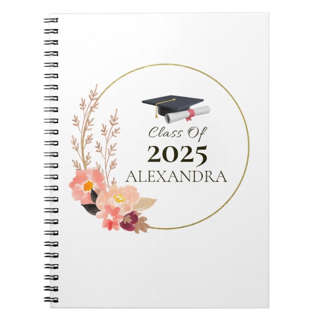 Personalized Graduation Class of [Year] with Name Notebook (Front)