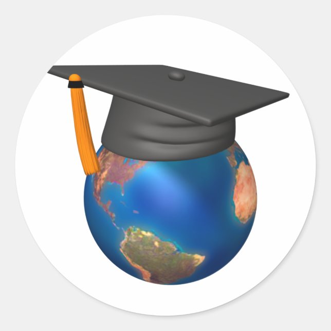 Personalized Graduation Classic Round Sticker (Front)