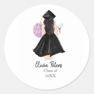 personalized, graduation classic round sticker