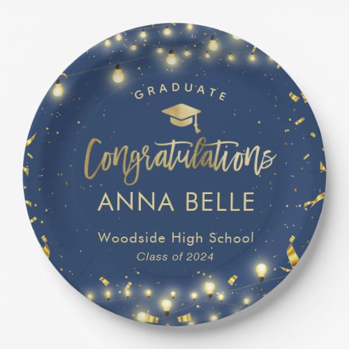 Personalized Graduation Custom Class of 2024 Chic  Paper Plates