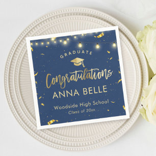 Personalized Graduation Custom Class of 2025 Navy Napkins